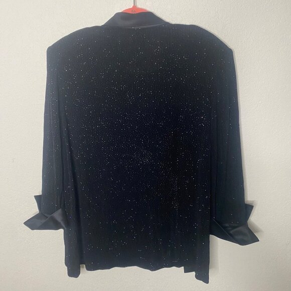 R&M Richards Two-Piece Blazer Top Set Womens Size 18 Black Sparkle‎ Formal Party - Picture 4 of 13